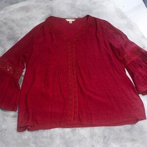 Counterparts Deep Red Blouse